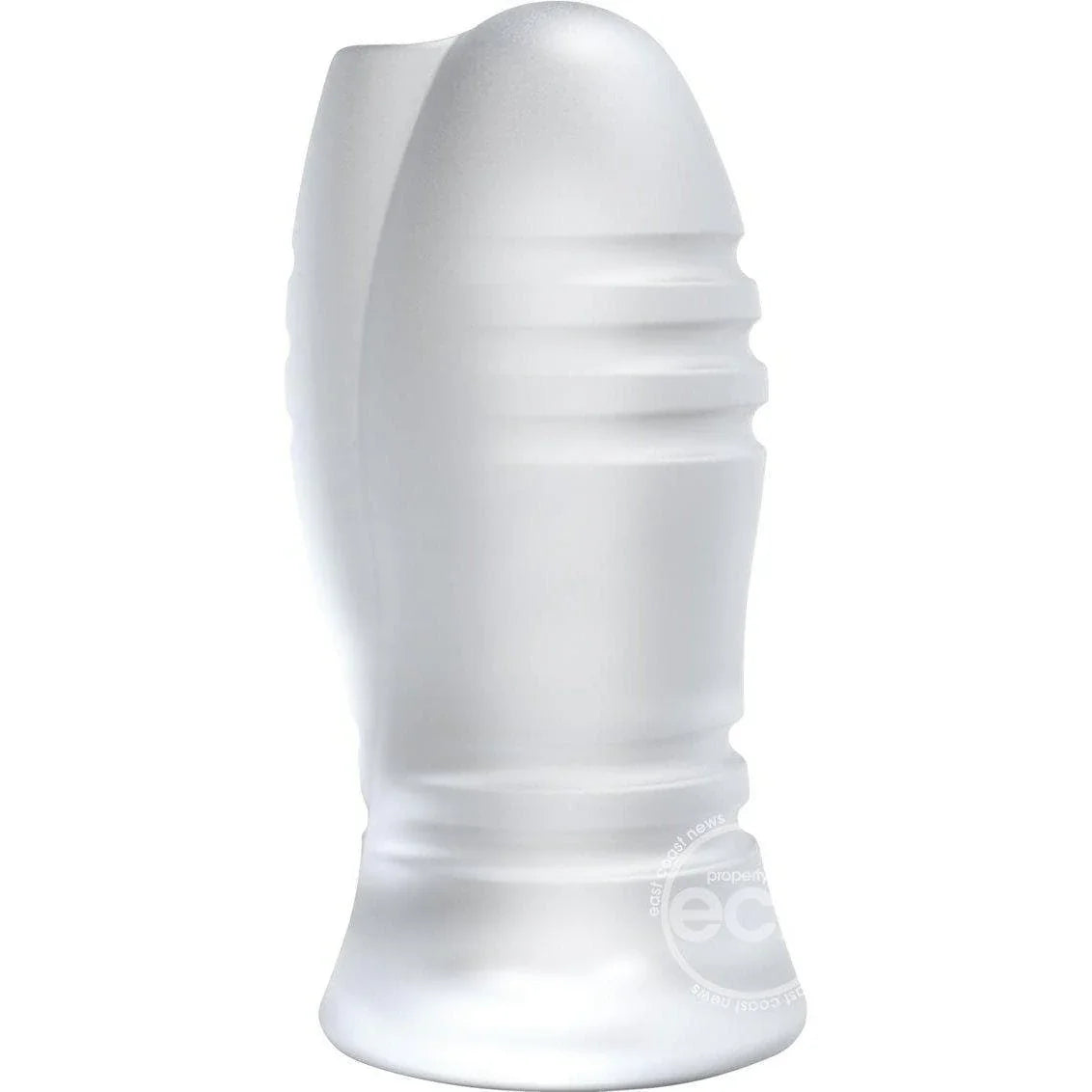 OptiMale Massage Beads Ultraskyn Vibrating Stroker - Frost - Romantic Blessings