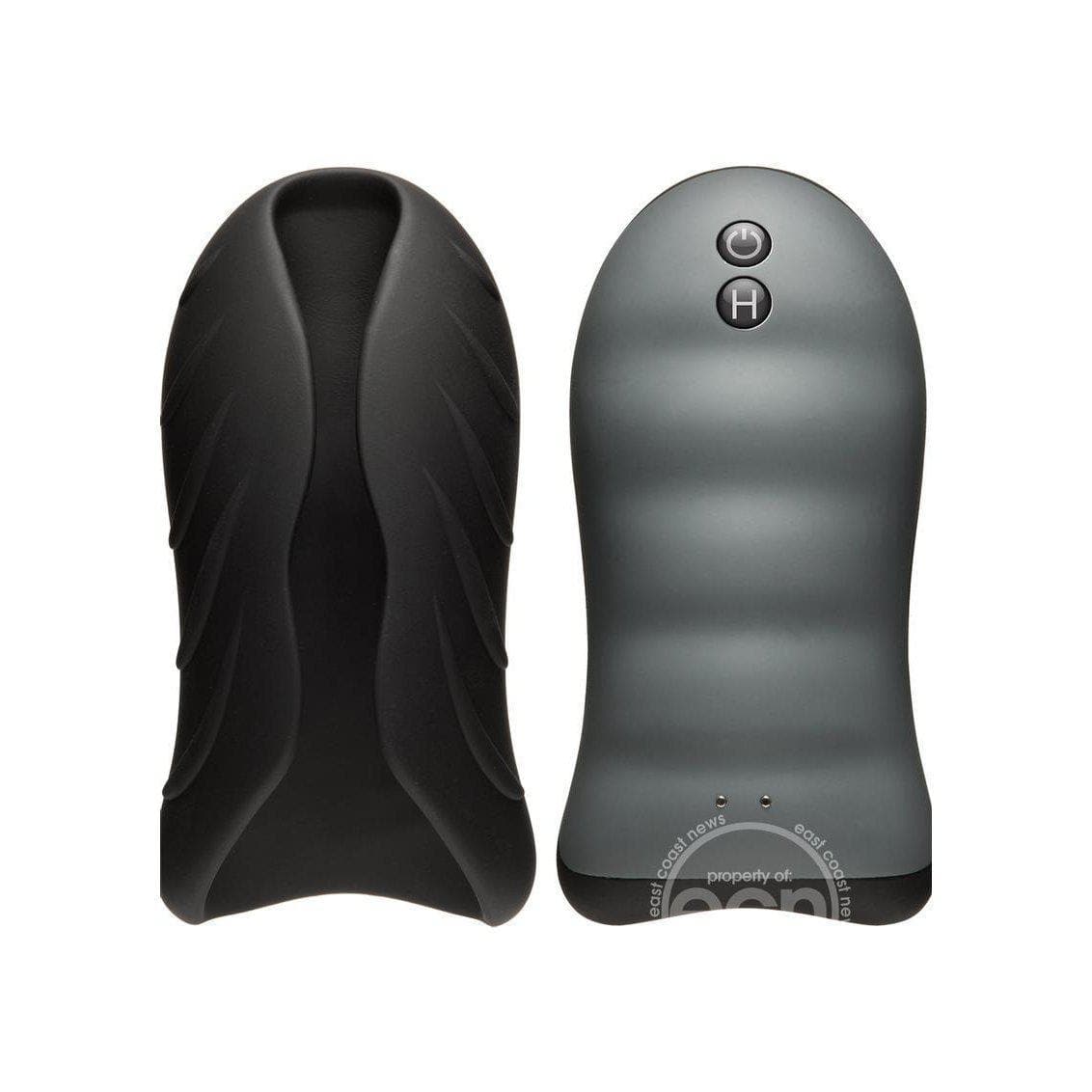 OptiMale Secondskyn Silicone Warming Stroker Vibrating USB Rechargeable Black 5.5 Inch - Romantic Blessings