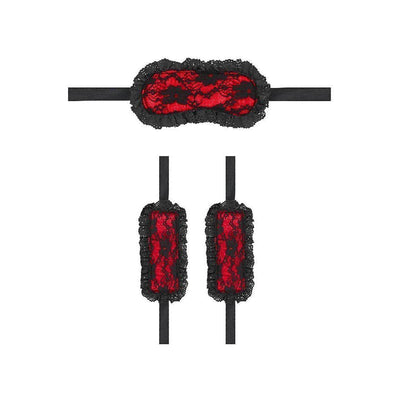 Shots Ouch! Kits Introductory 2 Piece Bondage Kit #7 Red - Romantic Blessings