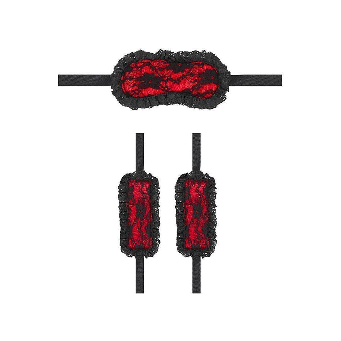 Shots Ouch! Kits Introductory 2 Piece Bondage Kit #7 Red - Romantic Blessings