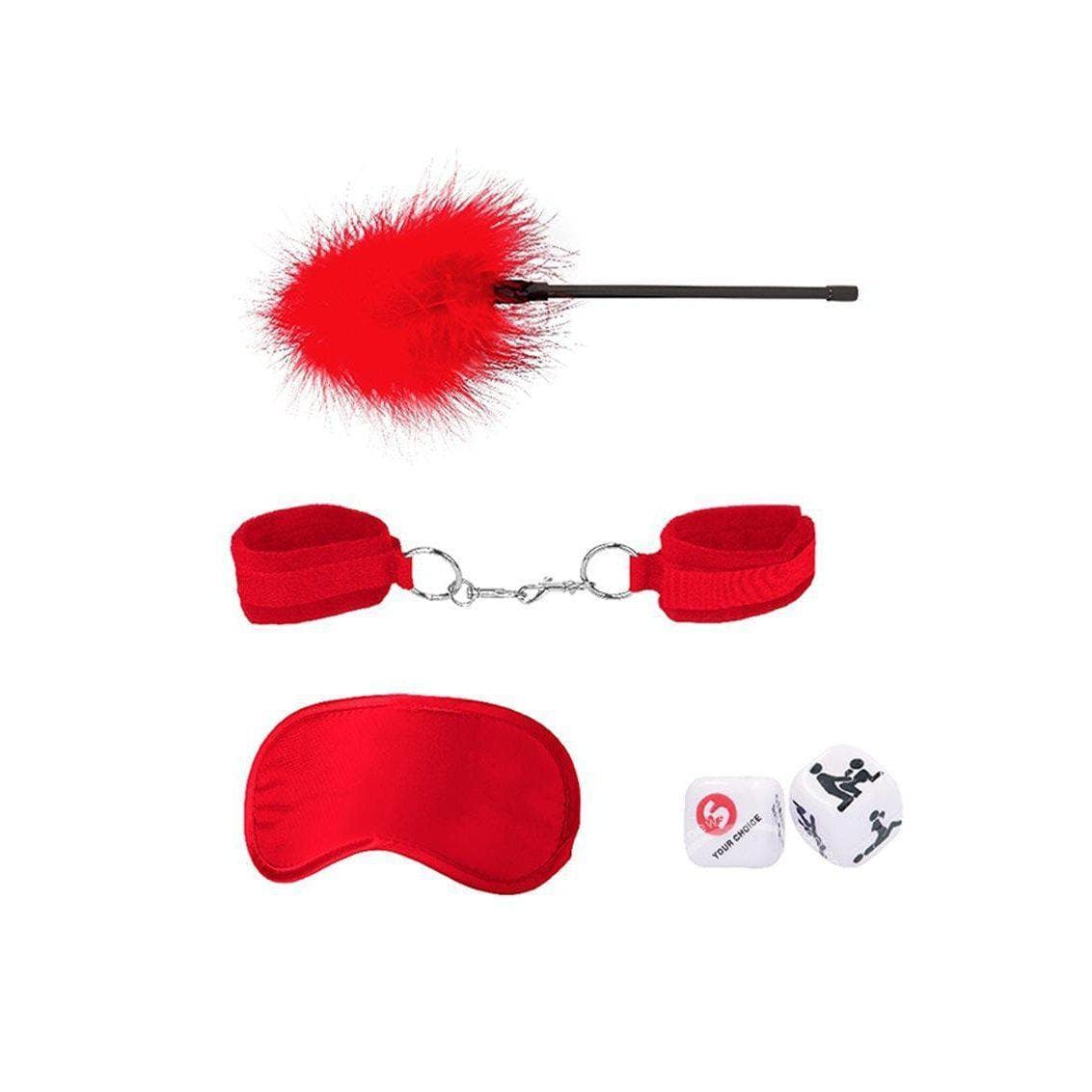 Shots Ouch! Kits Introductory 4 Piece Bondage Kit #2 Red - Romantic Blessings