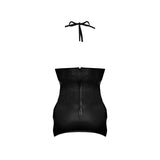 Magic Silk Fetish Selene Studded Leather Look Dress & G-String Black - Romantic Blessings