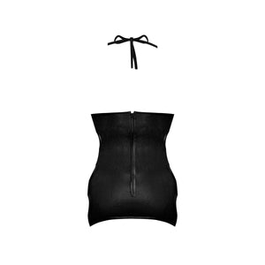 Magic Silk Fetish Selene Studded Leather Look Dress & G-String Black - Romantic Blessings