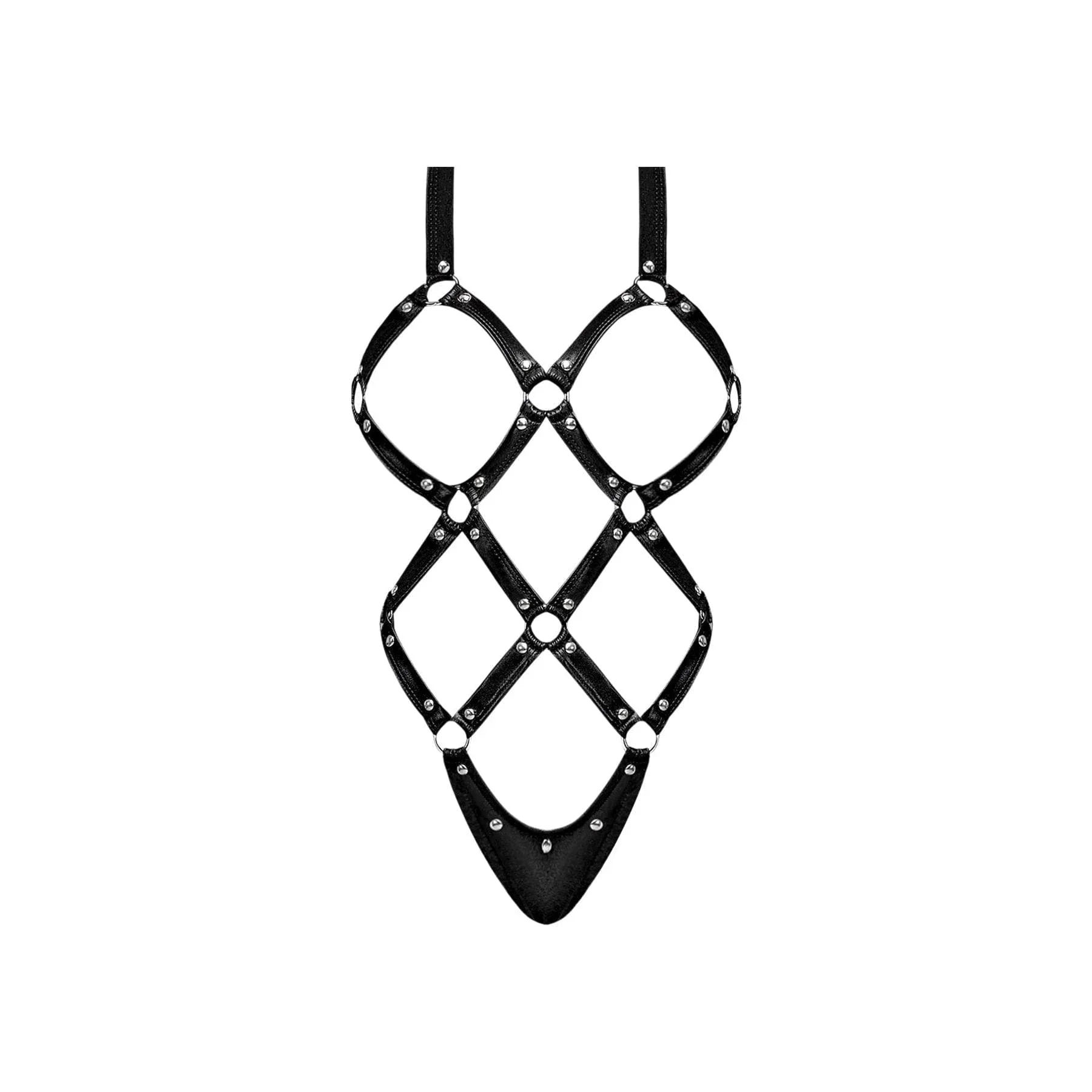 Magic Silk Lust Fetish Contessa Leather Look Cupless Teddy Bodysuit Black - Romantic Blessings