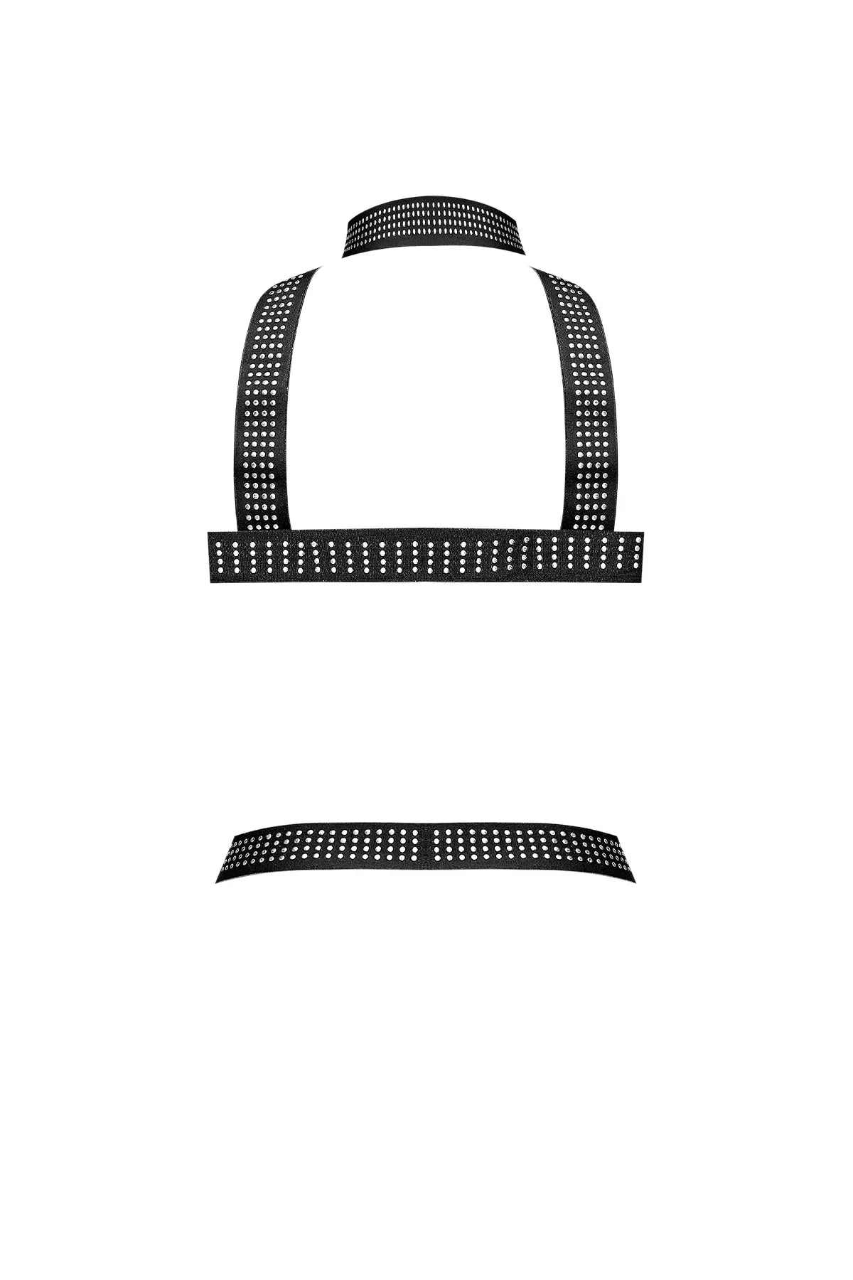 Male Power Elastic Harness with Open Penis Ring Black OS