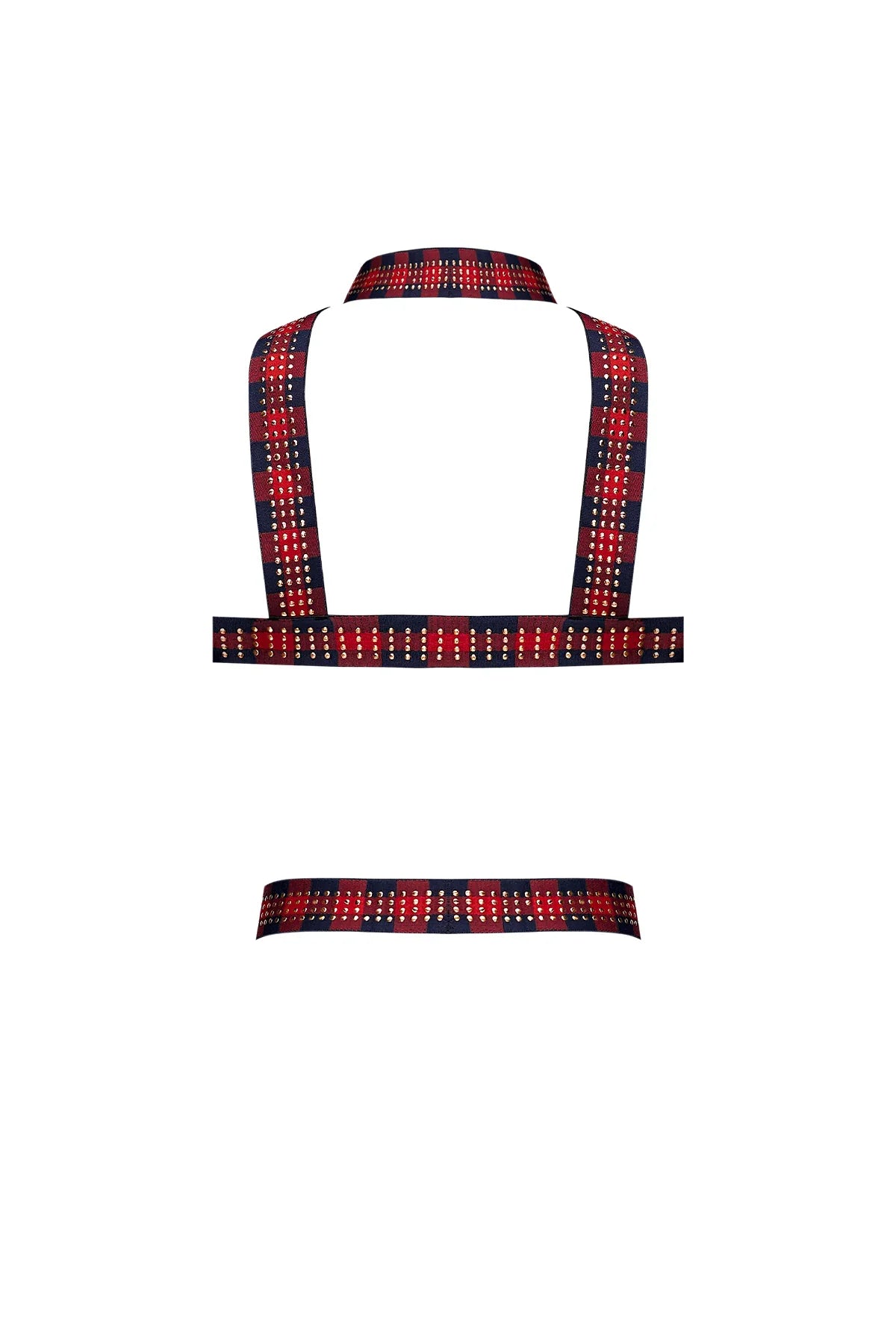 Male Power Elastic Harness with Open Penis Ring Red OS