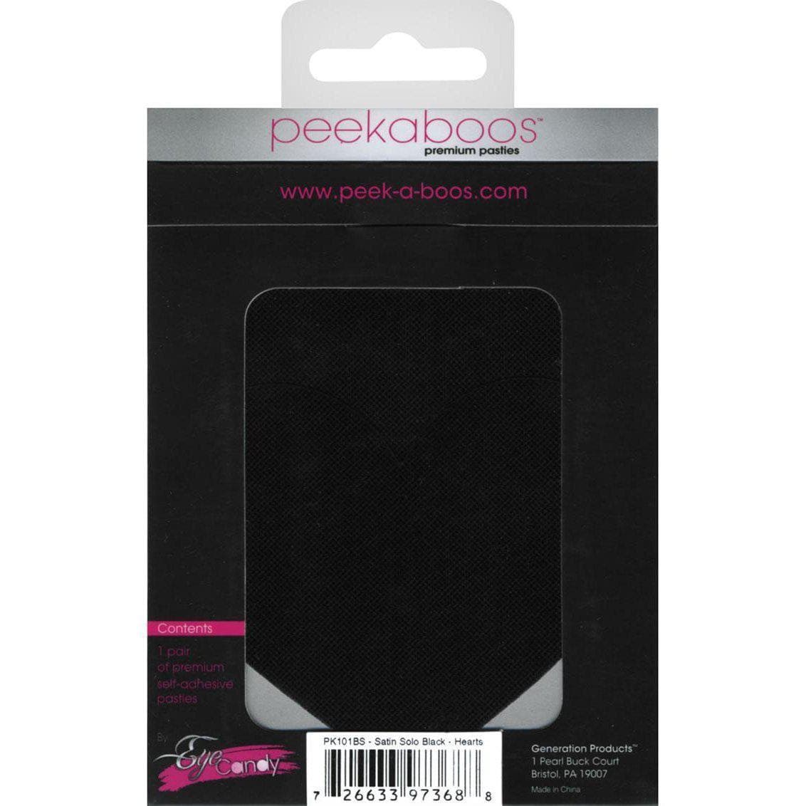Pasties Black Satin Heart - Romantic Blessings