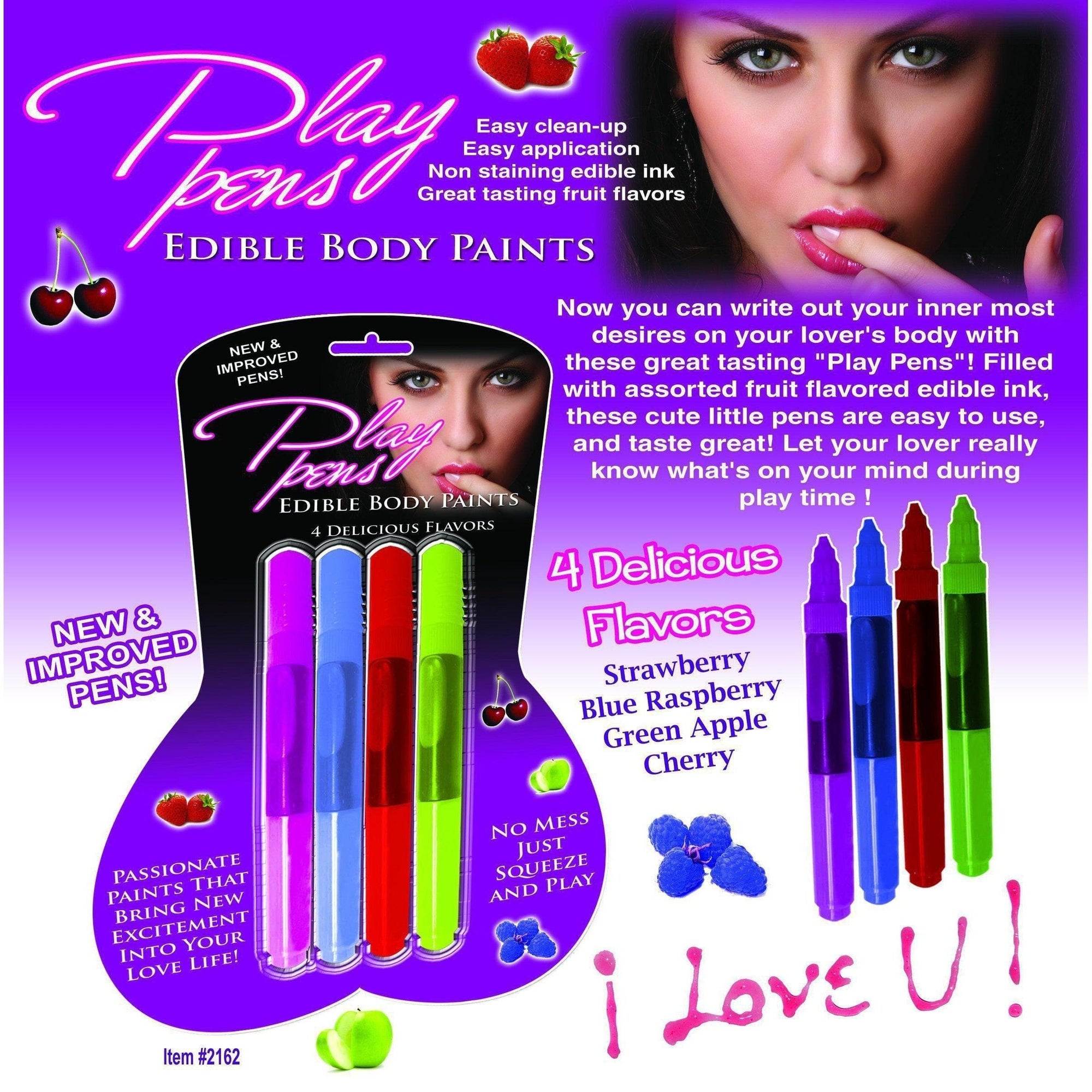 Play Pen Edible Water-Based Body Paint 4 Delicious Flavor Pack - Romantic Blessings