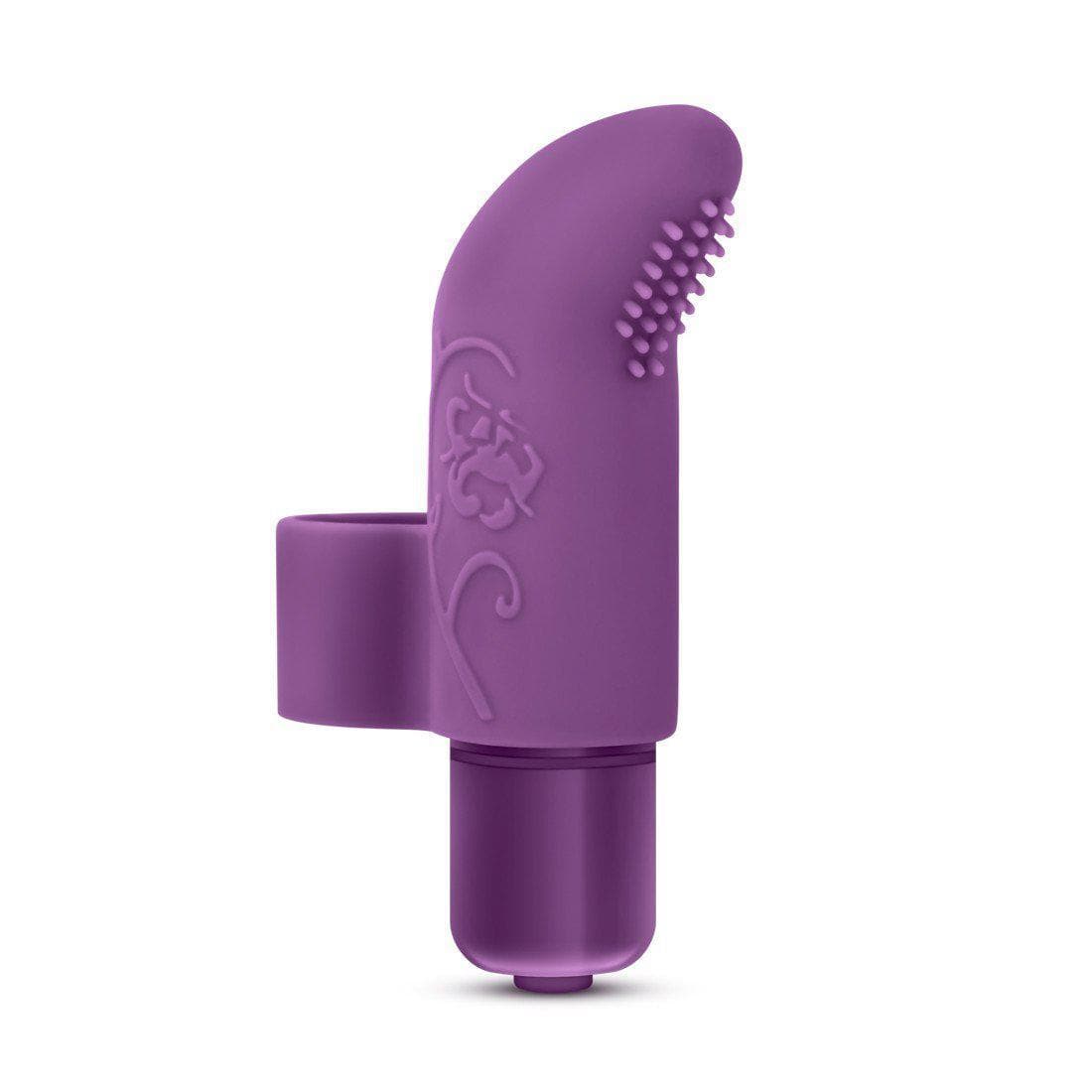 Play With Me Silicone 7 Function Finger Bullet Vibrator with Clitoral Stimulating Nubs - Romantic Blessings