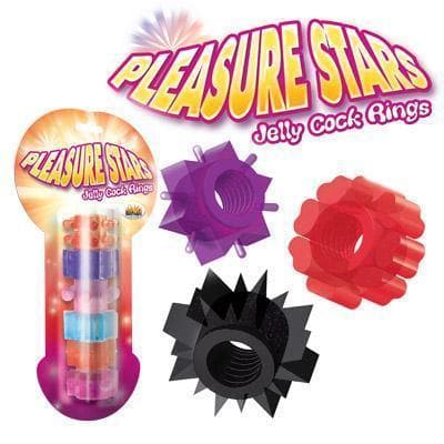 Pleasure Star Assorted Color Penis Rings Multi Pack with Clitoral Stimulation - Romantic Blessings