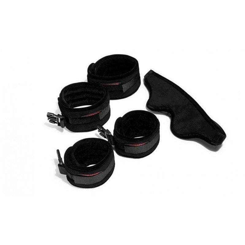 Liberator Plush Playful Restraint Seduction Kit with Wrist & Ankle Cuffs, 6 Connectors & Blindfold - Romantic Blessings