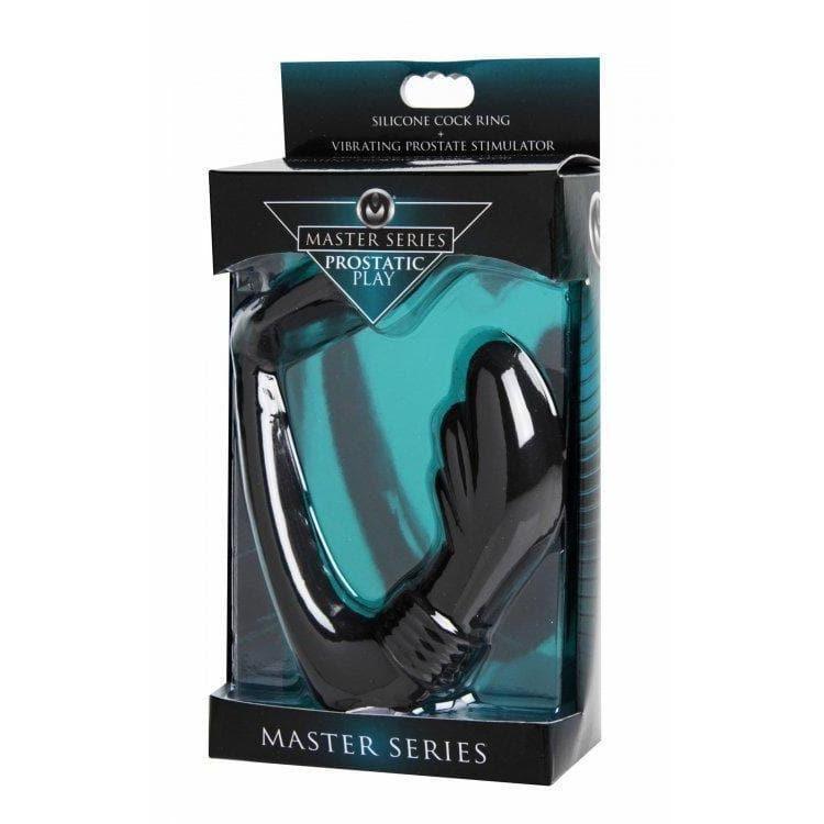 Prostatic Play Nova Vibrating Curved Prostate Massager & Penis Ring with Ribbed Stem - Romantic Blessings