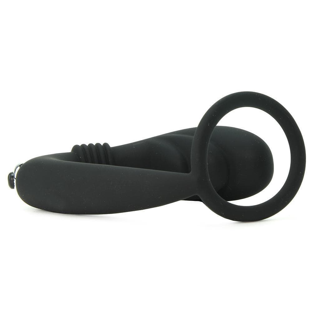 Prostatic Play Nova Vibrating Curved Prostate Massager & Penis Ring with Ribbed Stem - Romantic Blessings