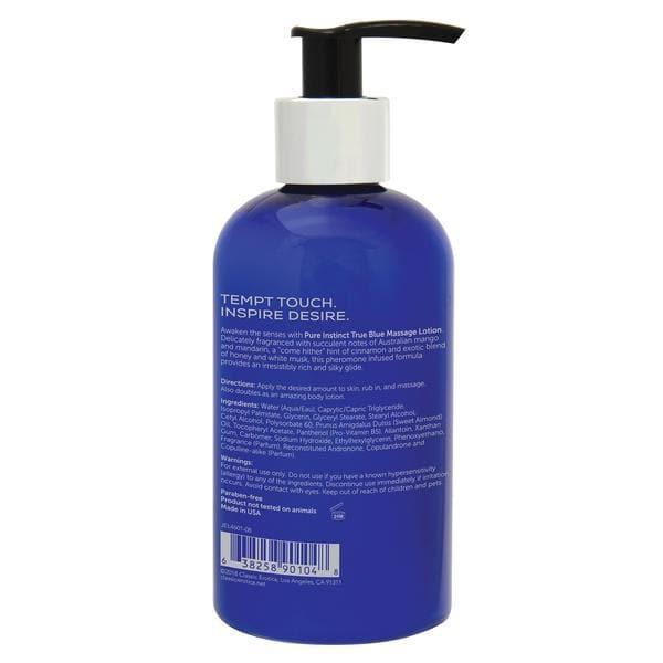 Pure Instinct Pheromone Massage Lotion True Blue 8 Oz - Romantic Blessings