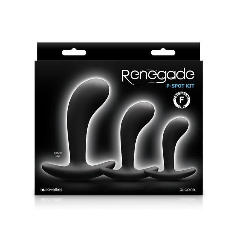 Renegade P-spot Anal Butt Plug Kit Black - Romantic Blessings