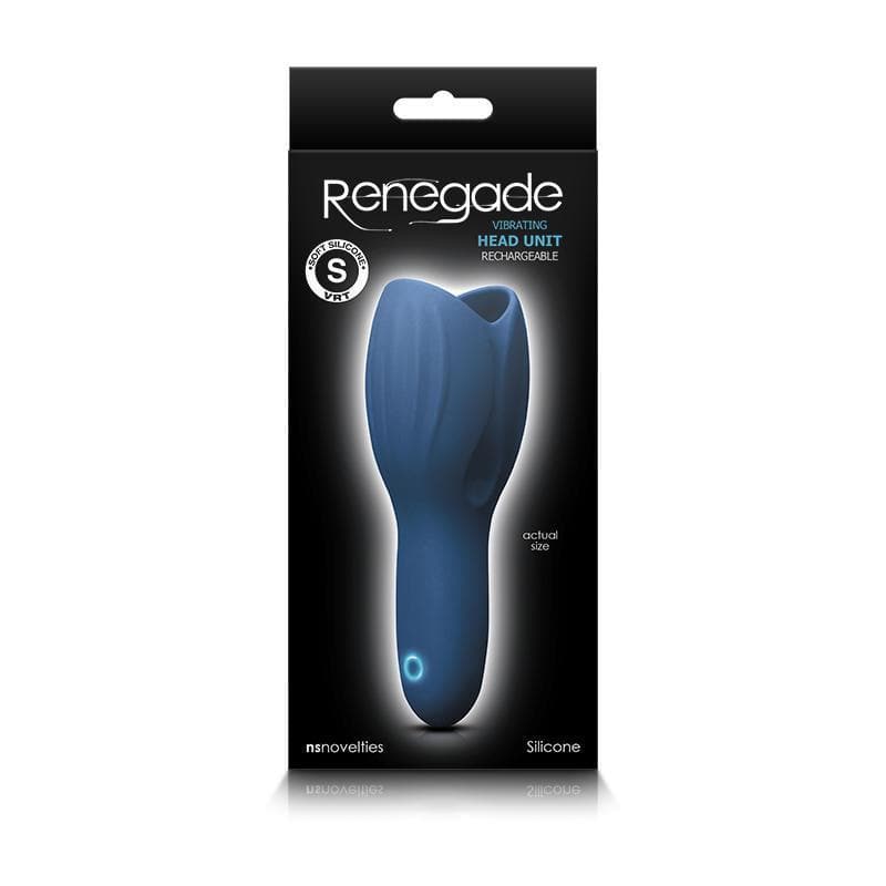 Renegade Vibrating Rechargeable Couples Play Male Stroker Head Unit Blue - Romantic Blessings