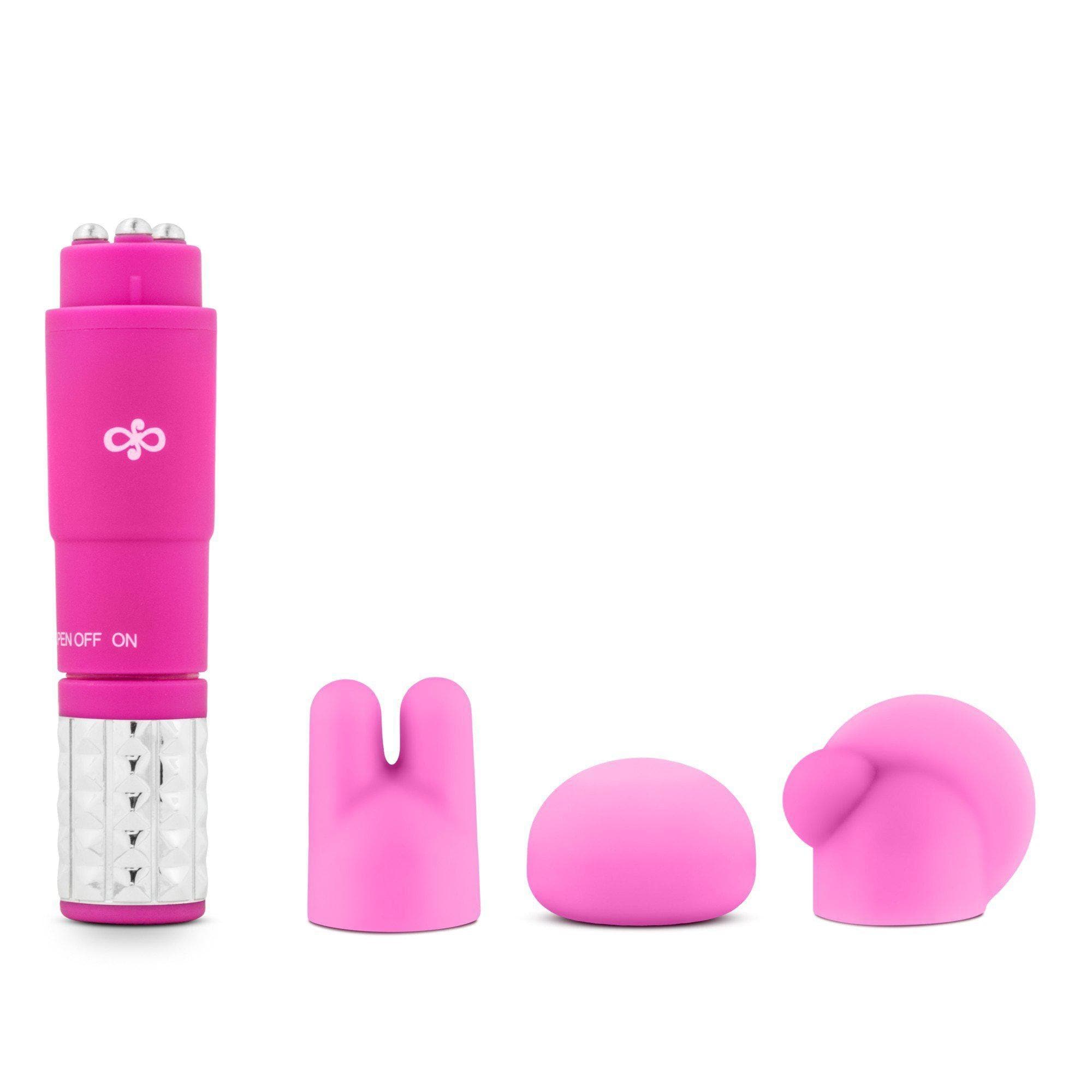 Rose Revitalize Massage Kit with Pocket Vibrator Massager and 3 Attachments - Romantic Blessings