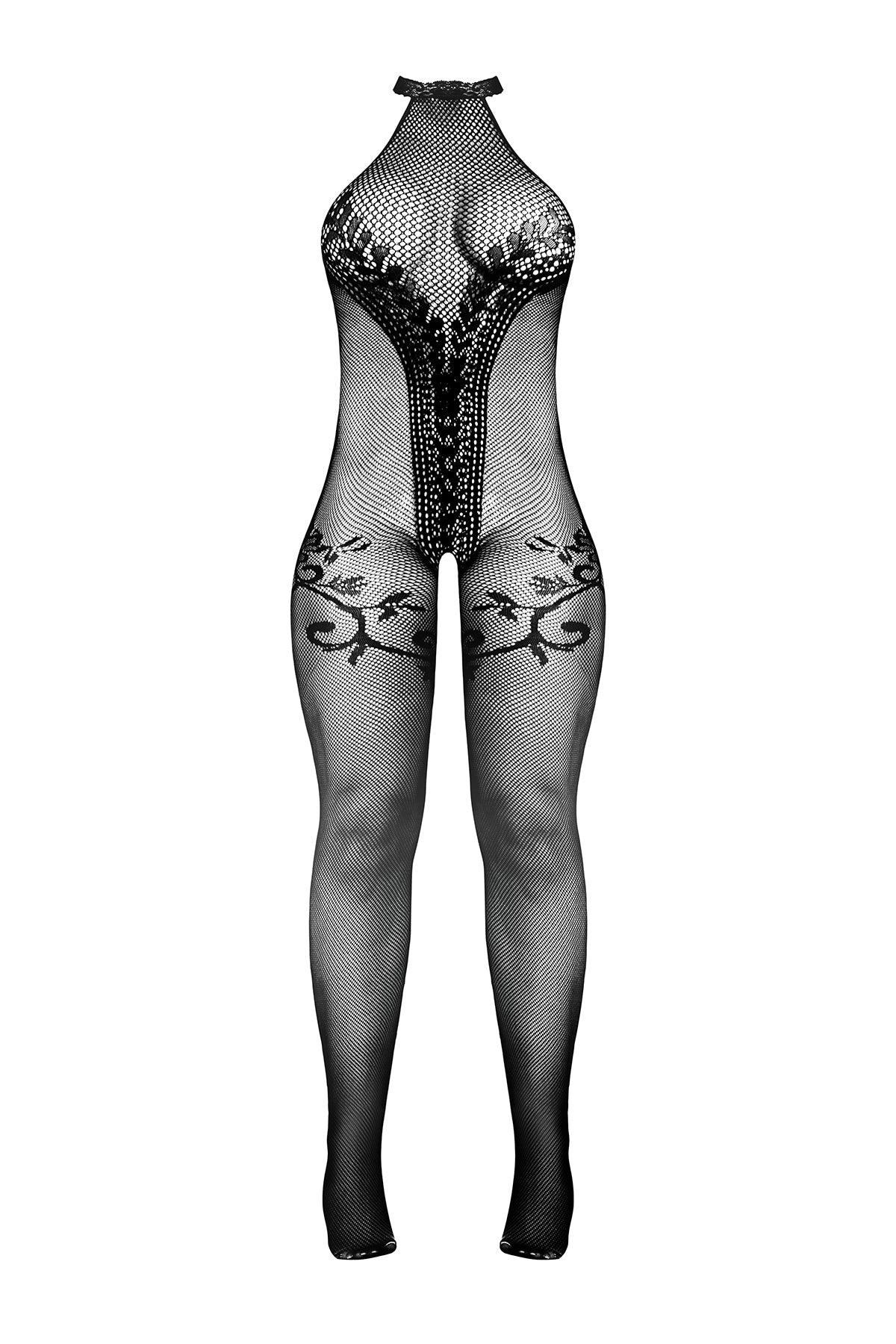 Magic Silk Seamless Halter Bodystocking Black One Size