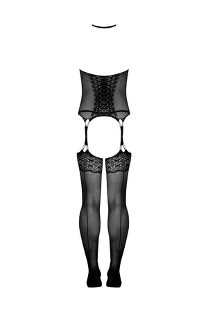 Magic Silk Seamless High-Neck Bodysuit & G-String Black One Size