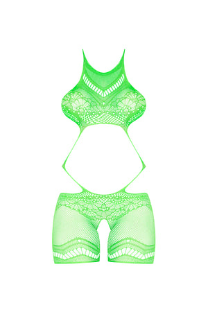 Magic Silk Seamless Crotchless Romper Lime One Size