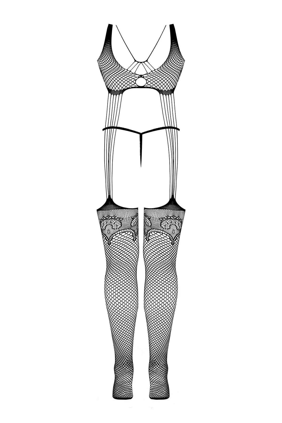 Magic Silk Seamless Bodystocking & G-String Panty Set Black One Size