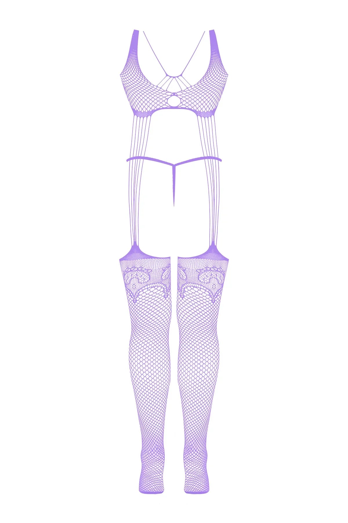 Magic Silk Seamless Bodystocking & G-String Panty Set Lavender One Size