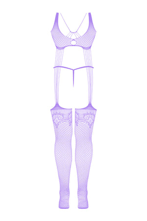 Magic Silk Seamless Bodystocking & G-String Panty Set Lavender One Size