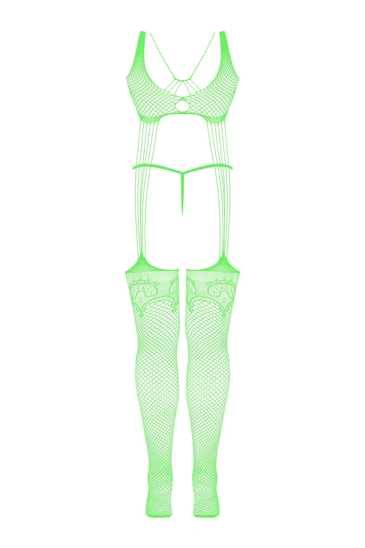 Magic Silk Seamless Bodystocking & G-String Panty Set Lime One Size