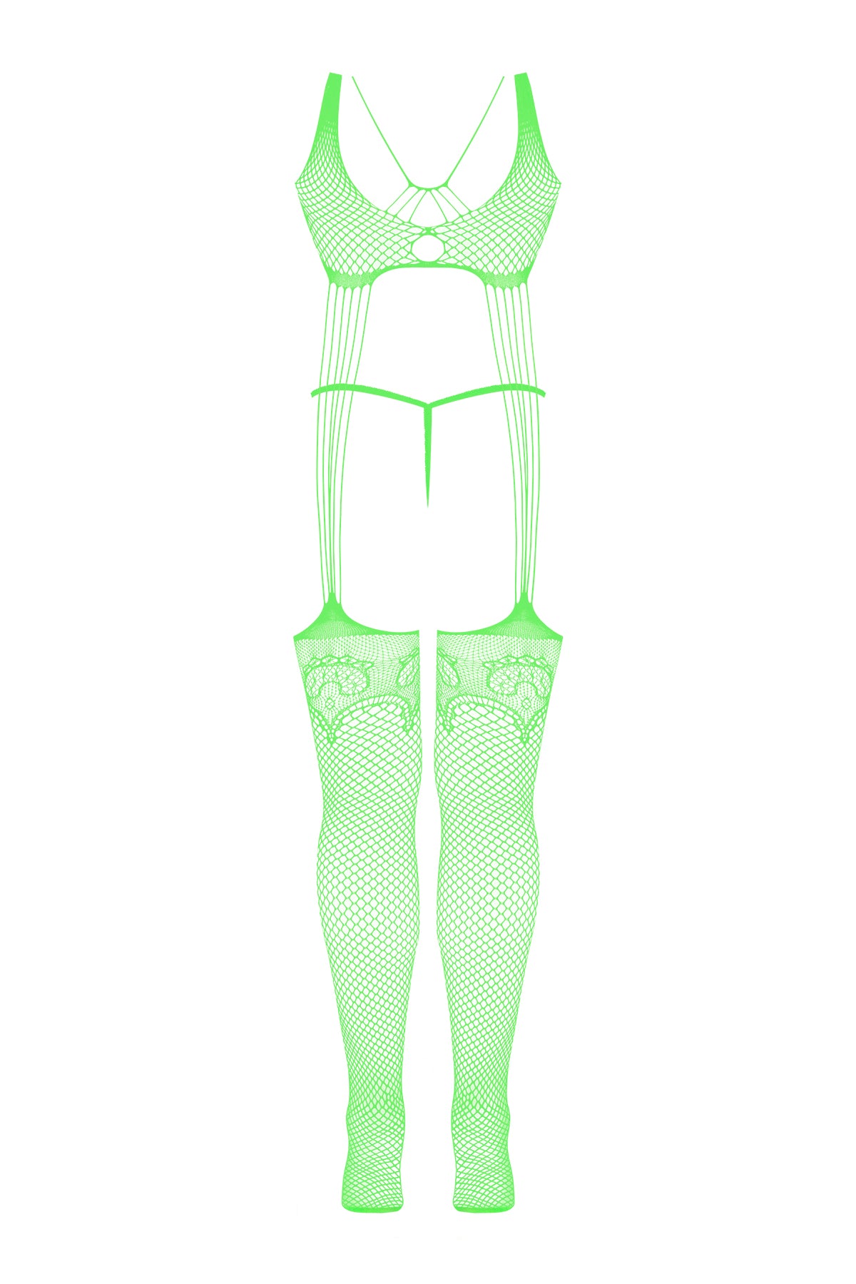 Magic Silk Seamless Bodystocking & G-String Panty Set Lime One Size