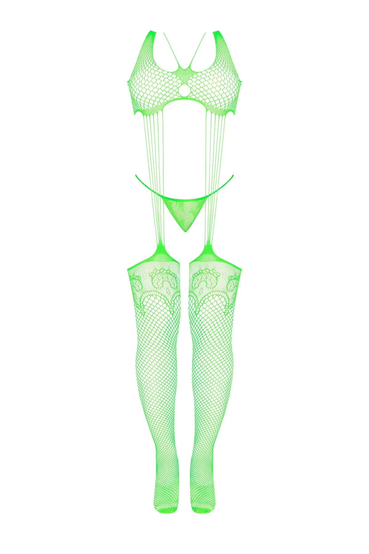 Magic Silk Seamless Bodystocking & G-String Panty Set Lime One Size