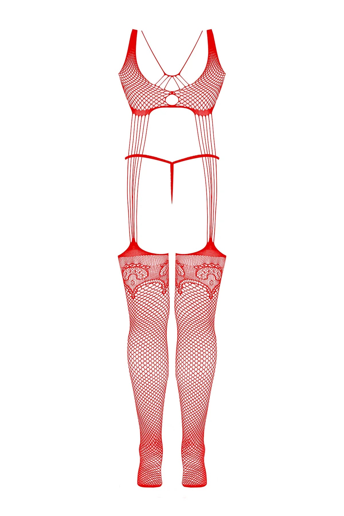 Magic Silk Seamless Bodystocking & G-String Panty Set Red One Size