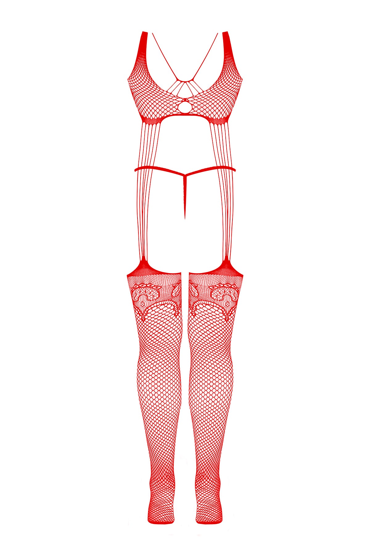 Magic Silk Seamless Bodystocking & G-String Panty Set Red One Size