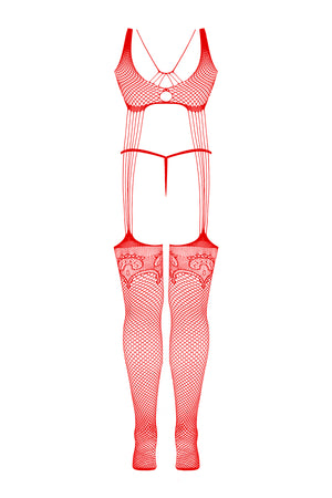 Magic Silk Seamless Bodystocking & G-String Panty Set Red One Size