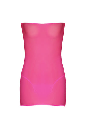 Magic Silk Club Seamless Mesh Dress & G-String Pink One Size