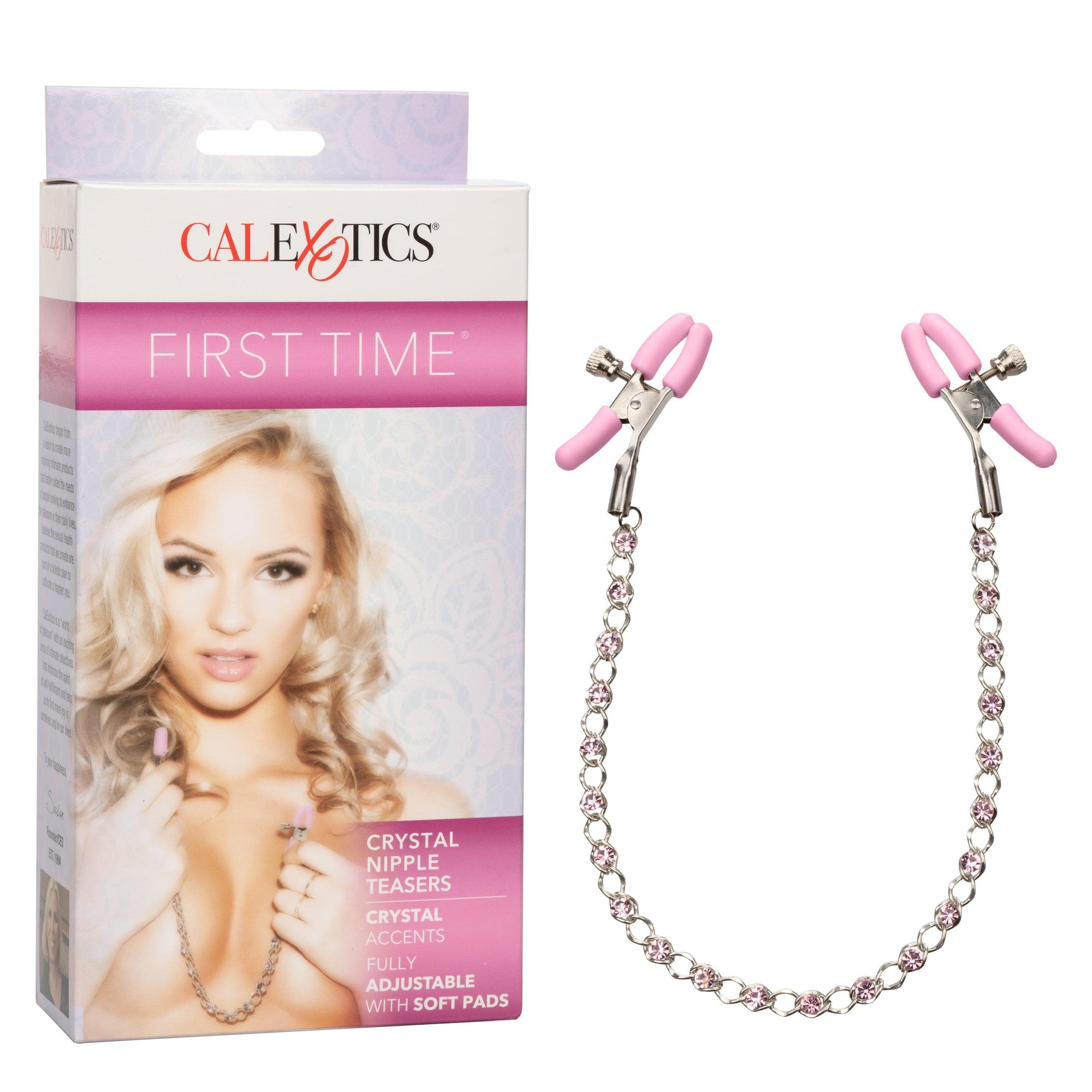 First Time Crystal Fully Adjustable Nipple Teasers With Chain - Romantic Blessings