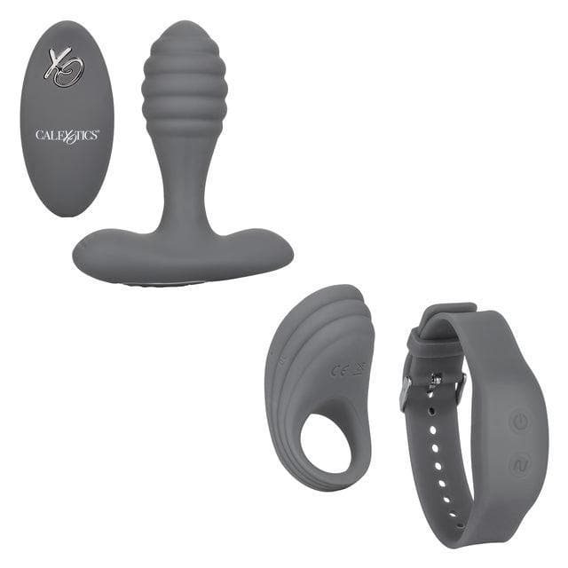 Silicone Remote Vibrating Penis Ring & Anal Adventure Set - Romantic Blessings