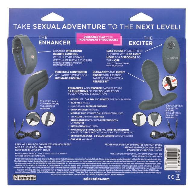 Silicone Remote Vibrating Penis Ring & Anal Adventure Set - Romantic Blessings