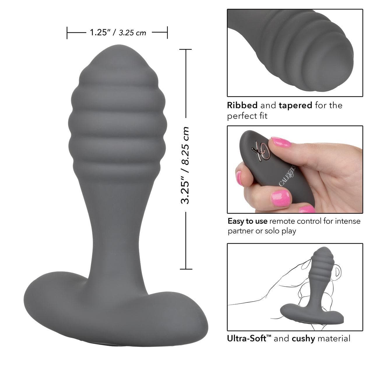 Silicone Remote Vibrating Penis Ring & Anal Adventure Set - Romantic Blessings