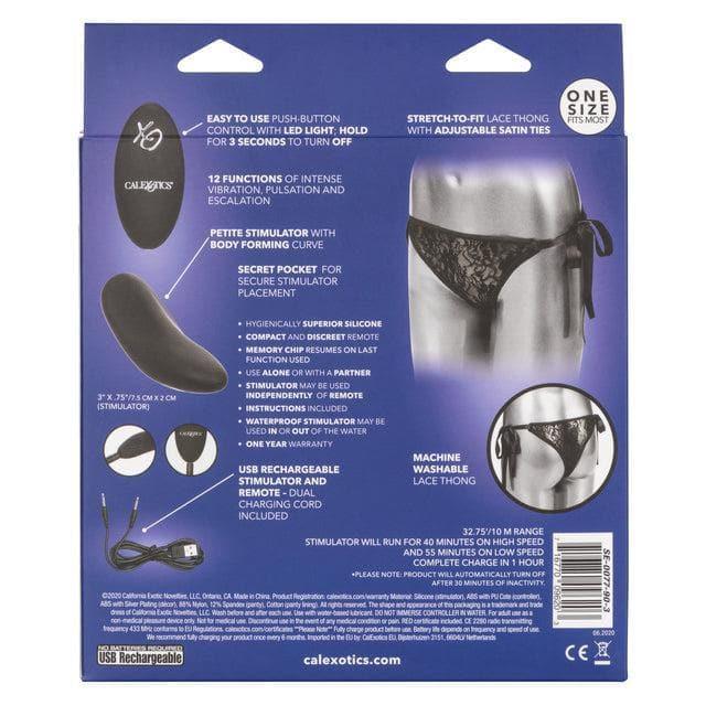 Silicone Rechargeable Lace Thong Panty 3 Piece Vibrator With Remote Control - Romantic Blessings