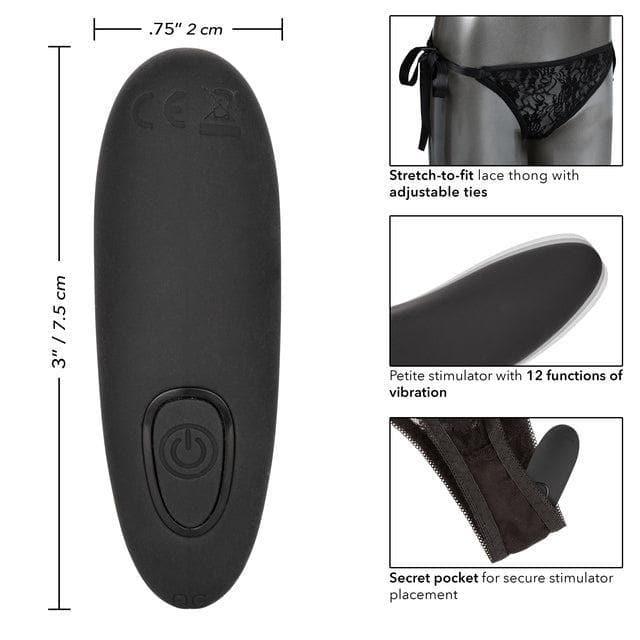 Silicone Rechargeable Lace Thong Panty 3 Piece Vibrator With Remote Control - Romantic Blessings