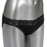 Silicone Rechargeable Lace Panty 3 Piece Vibrator With Remote Control Black - Romantic Blessings