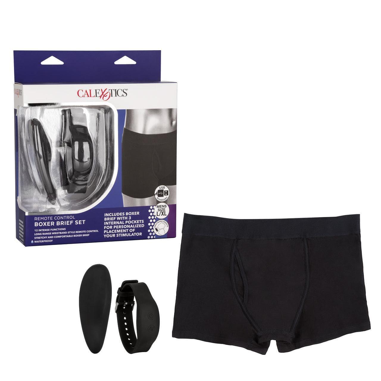 Silicone Rechargeable Boxer Brief Panty 3 pc Vibrator With Remote Control - Romantic Blessings