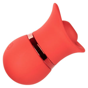 French Kiss Suck & Play Rechargeable Silicone Interchangeable Clit Stimulator Set Red - Romantic Blessings