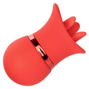 French Kiss Suck & Play Rechargeable Silicone Interchangeable Clit Stimulator Set Red - Romantic Blessings