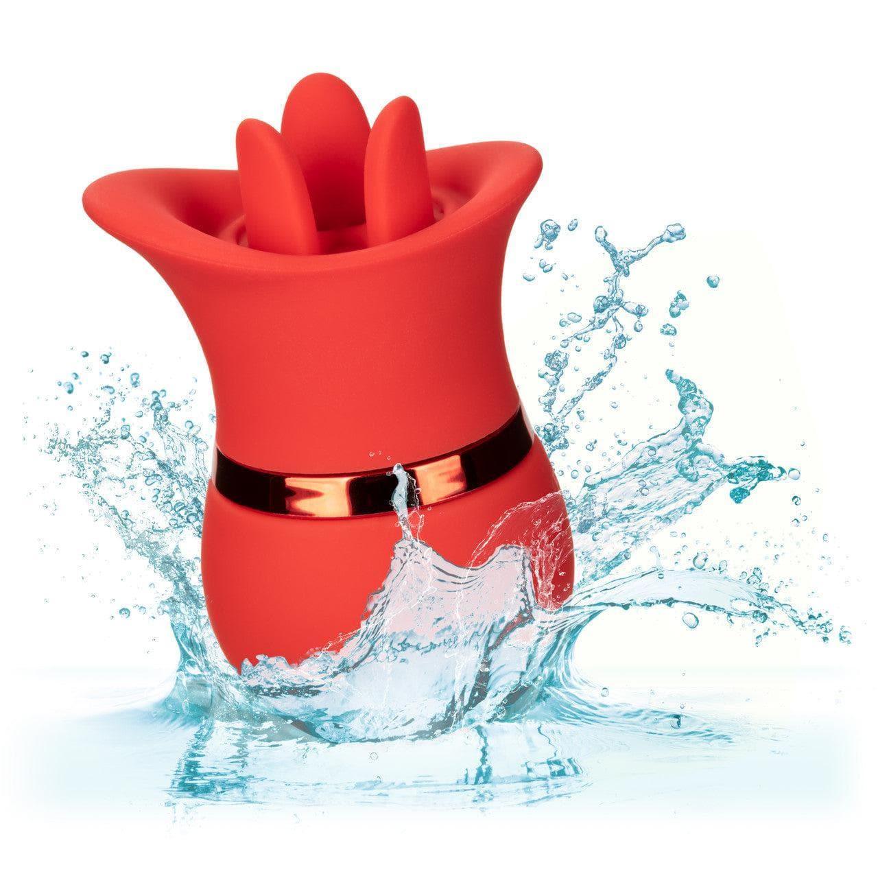 French Kiss Suck & Play Rechargeable Silicone Interchangeable Clit Stimulator Set Red - Romantic Blessings