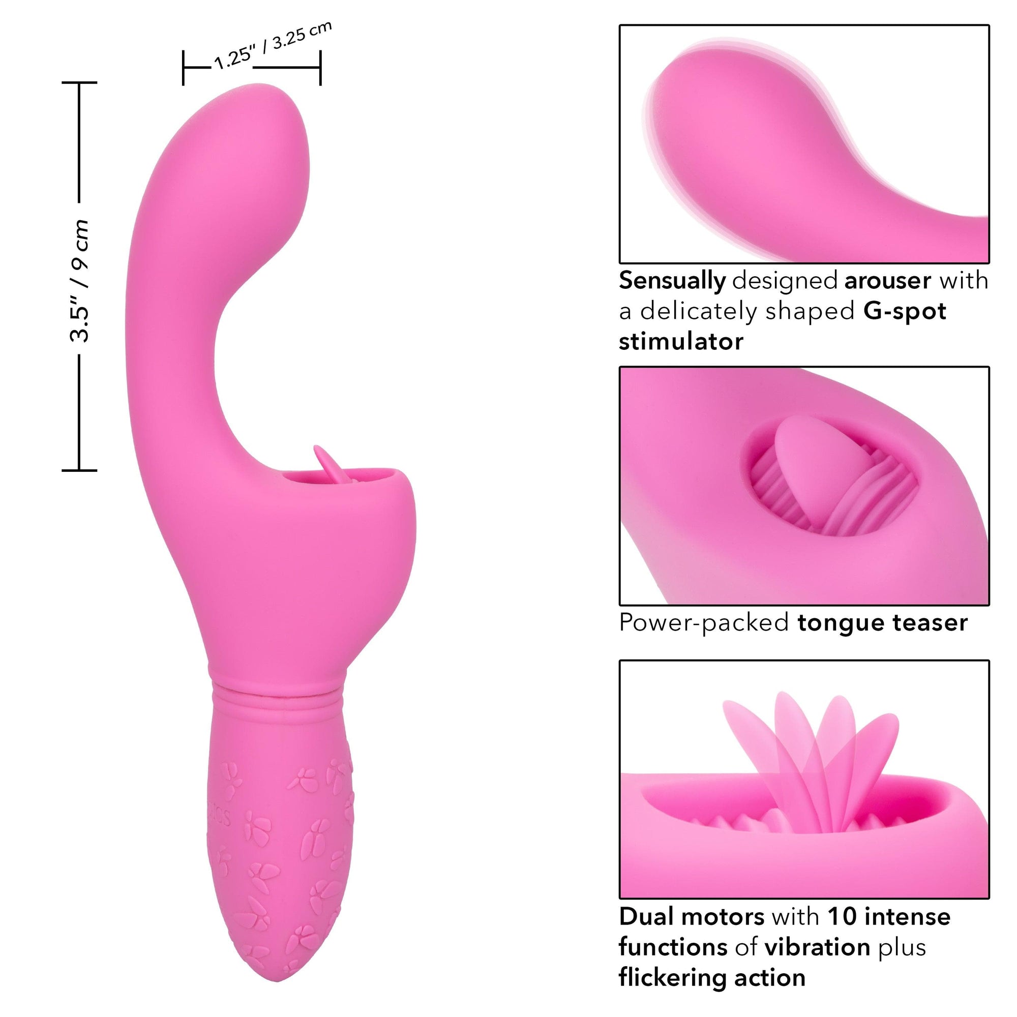 Rechargeable Butterfly Kiss Silicone Flicker G Spot and Clit Vibrating Teaser - Romantic Blessings