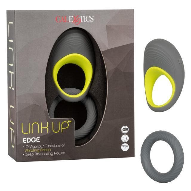 Link Up Edge Silicone 10 Function Vibrating Ribbed Penis Ring - Romantic Blessings