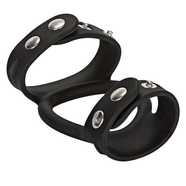 Silicone Tri-Snap Adjustable Penis and Ball Cage Penis Ring - Romantic Blessings