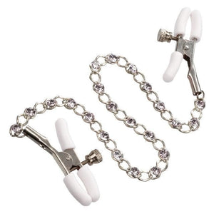 Nipple Play Crystal Chain Adjustable Nipple Clamps - Romantic Blessings