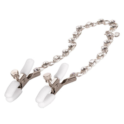 Nipple Play Crystal Chain Adjustable Nipple Clamps - Romantic Blessings